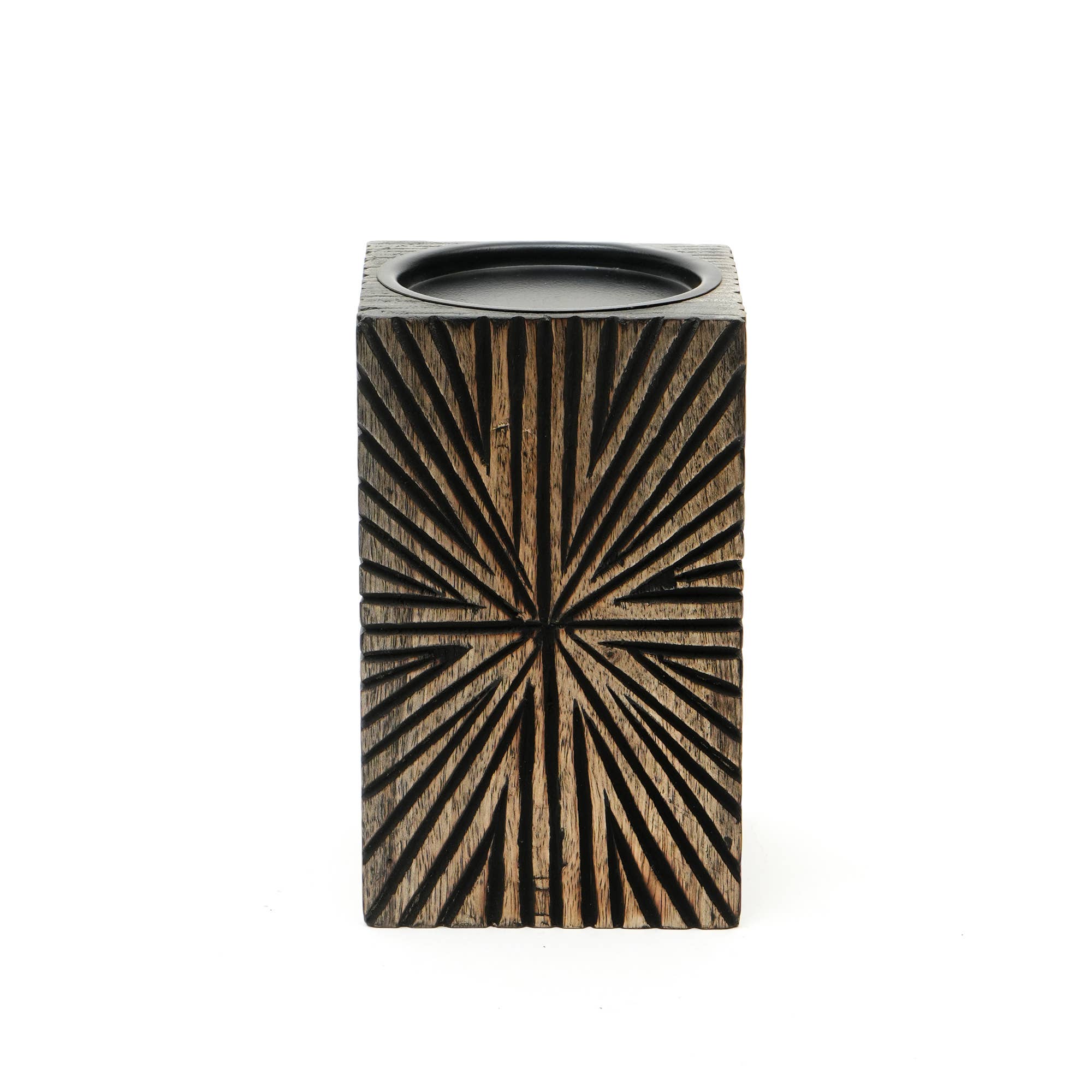 Elegent Wood Centerpiece Candle Holder - 4x12" - HER Home Design Boutique